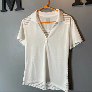 Callaway white and navy stripe athletic golf polo women’s size medium